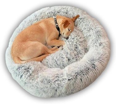 Вовчий ліжко Wolke 7 - Оригінальне м'яке собаче ліжко-кошик, можна прати (60 см, світло-сірий)