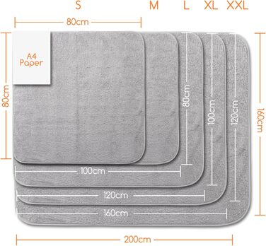 М'яка флісова підстилка для собак і котів Nobleza, 160 x 120 см, світло-сіра