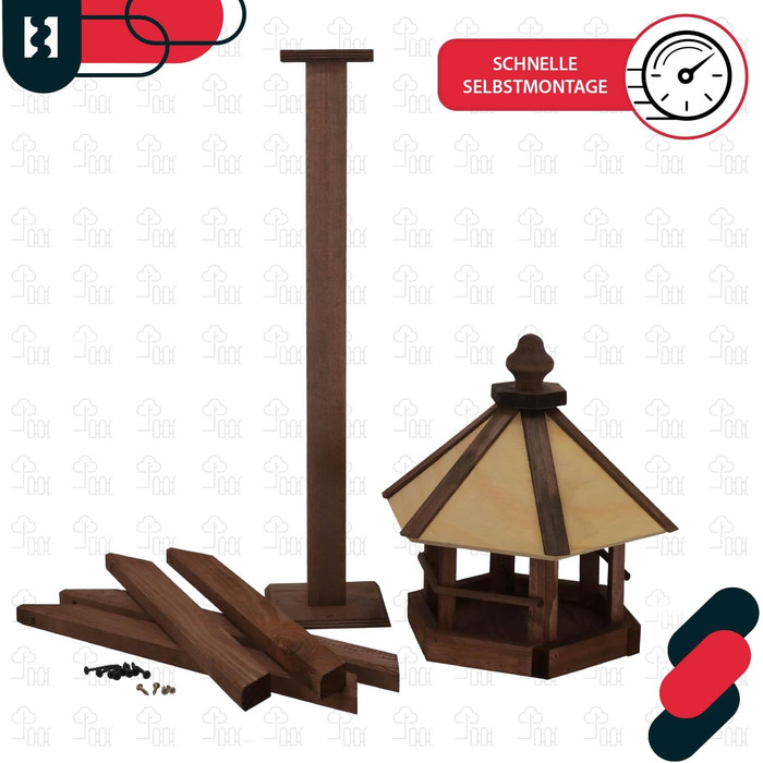 Годівниця для птахів KOTARBAU® з підставкою 310 x 1120 мм + корм 0,5 кг. Годівниця для птахів, вологостійка, для балкона, годівниця-парасолька