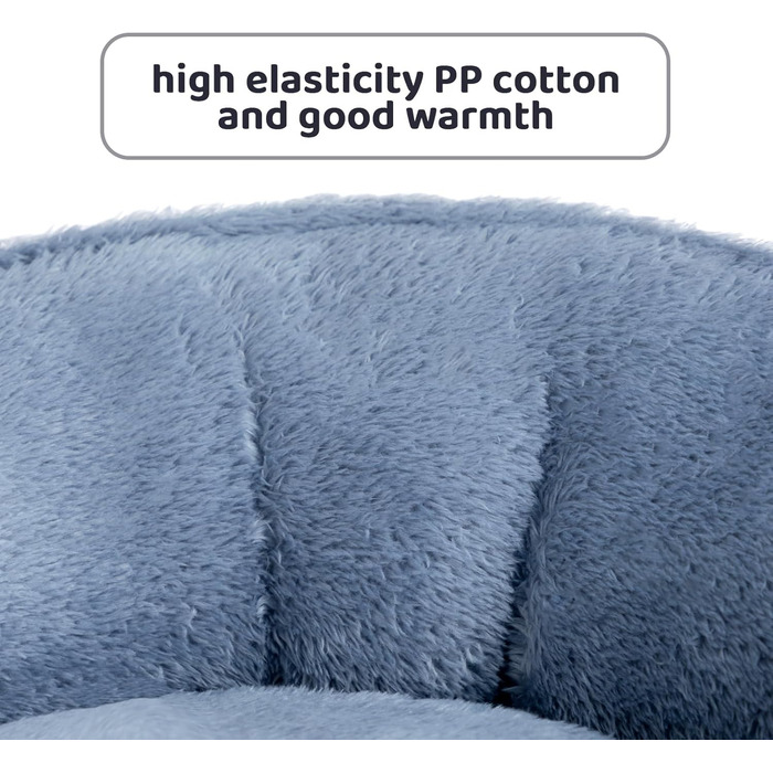 Кругле ліжко для котів та цуценят Hollypet, м'яке, дихаюче, 55x50x15 см, блакитно-сіре