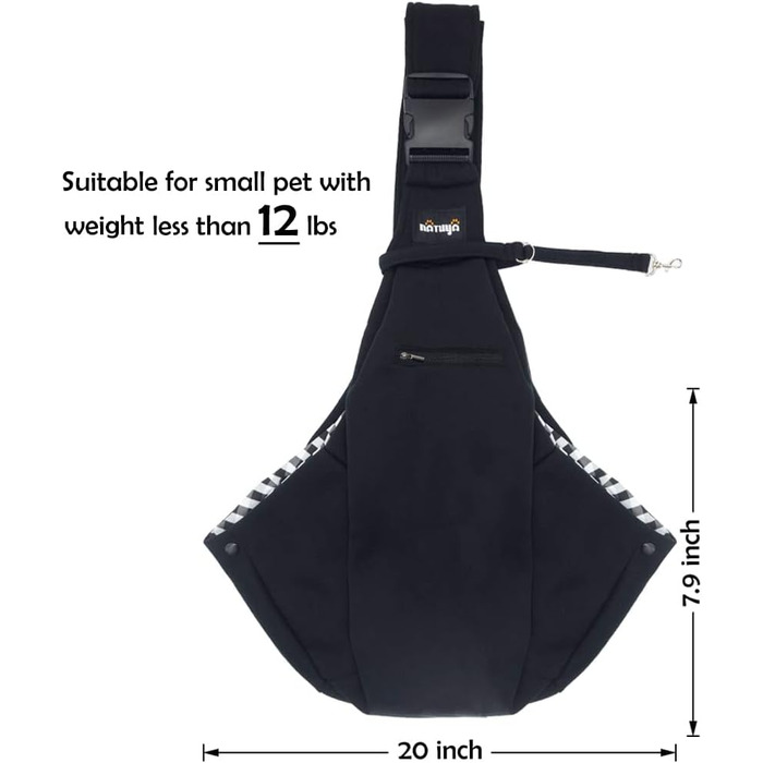NATUYA Сумка-переноска для собак та котів, бавовняна, чорна, для прогулянок та подорожей