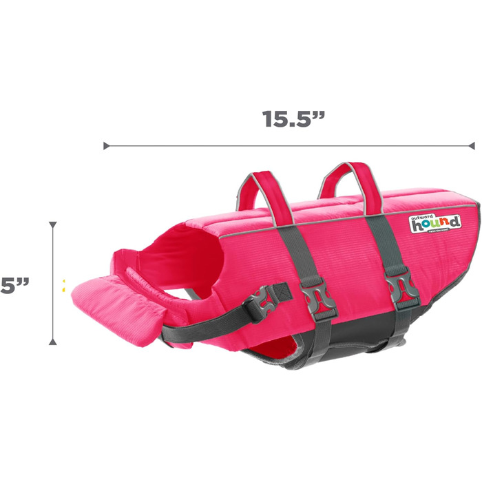 Спасальний жилет для собак Outward Hound Granby Splash, рожевий, розмір M (обхват грудей 53-69 см)
