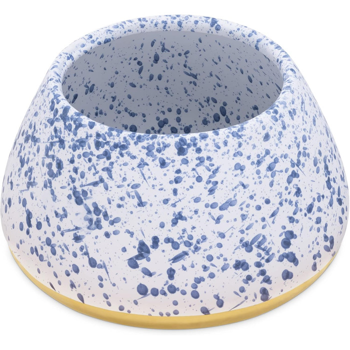 Навіс для собак Navaris Design з кераміки - велика миска для корму - годівниця для собак - миска для кокер-спанієля та довговухих собак - миска для собак біло-блакитно-жовтого кольору