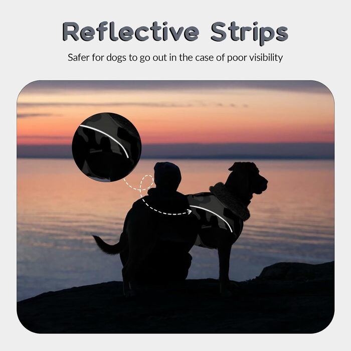 Водонепроникна куртка для собак XL, зимовий одяг для великих собак, флісова жилетка для собак (Камуфляж, XL)