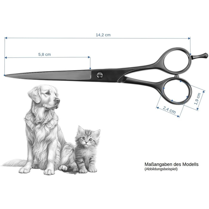 WELTMEISTER Solingen: Професійна витончена ножиця для грумінгу собак, 5.5 дюймів (14.2 см), 40 зубців, німецька якість
