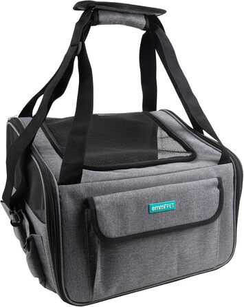 Транспортна сумка для собак та котів Emmi-Pet, складана та портативна переноска до 9 кг, з оксфордської тканини, водонепроникна сумка для собак та котів для автомобіля, поїздів та подорожей, Travel Bag 41,5 x 32 x 30 см