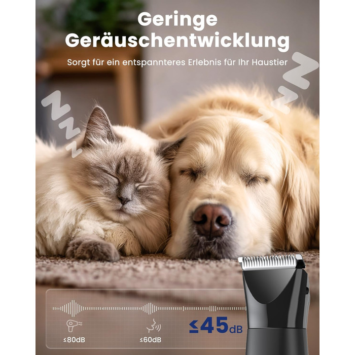 Набір для стрижки собак 4-в-1: машинка, триммер для лап, безпечний точило для кігтів. Тиха та акумуляторна машинка для тіла, обличчя та лап собак та котів