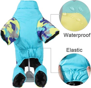 Водонепроникний та вітрозахисний комбінезон для собак з D-кільцем, зимовий, світловідбиваючий, для Shiba Inu, Schnauzer, Bulldogge, розмір 2XL