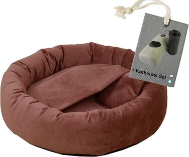 Килимок для собак Luxus Denver | гігієнічний, миється | розмір M (для маленьких та середніх собак) | затишна печеринка з пакетиками для збору відходів | діаметр 68 см (Ø 90 см, Рожевий)