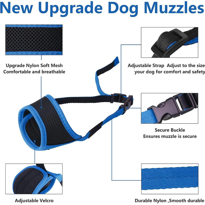 Маукорб для собак: нейлон, дихаюча сітка, регульована стрічка, анти-drop дизайн. Підходить для Лабрадорів та інших порід