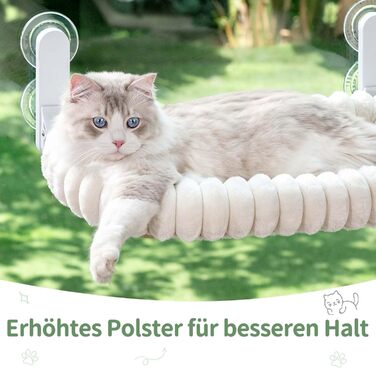 Ліжко для котів GUUSII HOME на вікно, розкладне, з кріпленням на віконну раму, до 18 кг, біле (M)