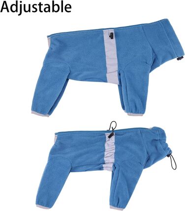 Теплий флісовий одяг для собак, зимовий, з довгим рукавом, для чотирилапих, регульований, для собак маленьких та середніх розмірів, розмір XL (блакитний)