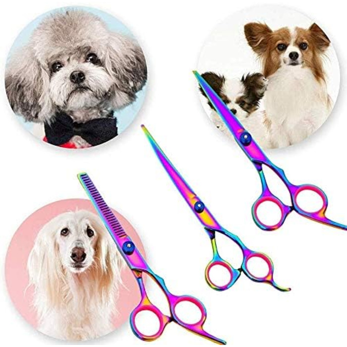 Набір для грумінгу собак та котів: професійні ножиці, триммер, гребінець, нержавіюча сталь, 17.8 см