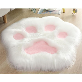 Килимок з імітацією собачих лапок, штучне хутро, 70x70 см, білий