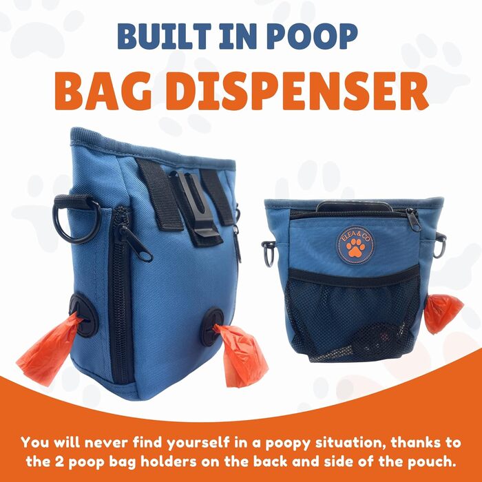 Сумка для ласощів для собак – 4 чашки, сумка для тренування собак з кліпсою, магнітна сумка для ласощів