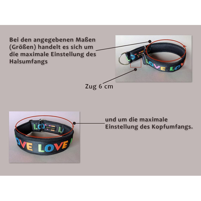 Собачий нашийник з м'якою підкладкою Martingale, 4 см, регульований, з латунною фурнітурою, для шиї до 52 см та голови до 58 см, з обмежувачем натягу
