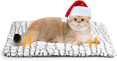 Самогріюча ковдра для котів, килим-грілка для тварин, 60x45 см, білий