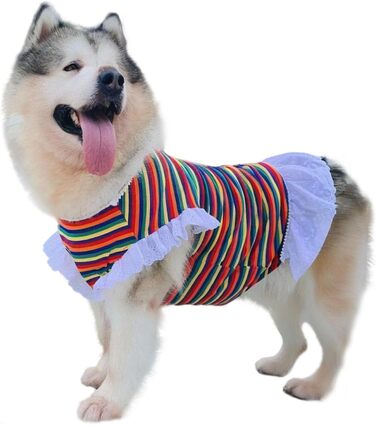 Сукня для собак принцеса з квітковим принтом, жовта в горошок, для великих собак, легка та дихаюча, для весілля, дня народження, вечірки, розмір XL (Сукня принцеса, XL)