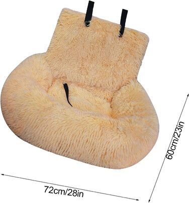 Автокрісло для собак, переноска для собак на заднє сидіння - знімне ліжко для собак з м'якого пуху. Автокрісло для собак Püsch, миється, з ременями безпеки, підходить для авто/мінівенів/SUV/пікапів (Абрикосовий, M)