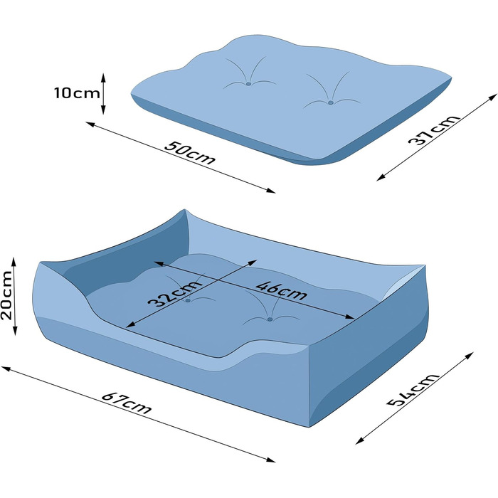 М'яке ліжко для собак та котів, 84x65 см, коричневе. Зручне, з піднятими бортиками, легко миється. Підходить для маленьких собак та котів.