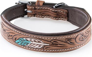 Стильний шкіряний нашийник для собак Джек Рассел від Unikat: ручна робота, м'який, багатокольоровий, з натуральної шкіри буйвола, XL (48-58 см)