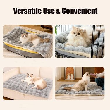 М'яка лежанка для собак з плюшу, сірого кольору, 50 x 90 см, з антиковзною основою