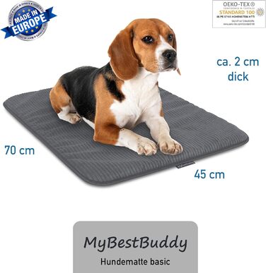Килимок для собак MyBestBuddy Basic сірий XL з м'якої тканини для тварин - 40°C, гіпоалергенний, 120 x 70 см