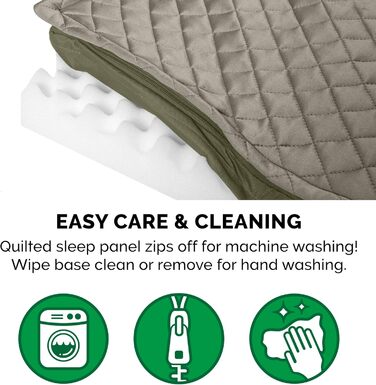 Гірчичне собаче ліжко Furhaven з охолоджуючим гелем, водонепроникне, для собак середніх та маленьких порід (до 15,9 кг), знімний, пральний чохол, для дому та вулиці, розмір L (102 x 81 x 10 см)