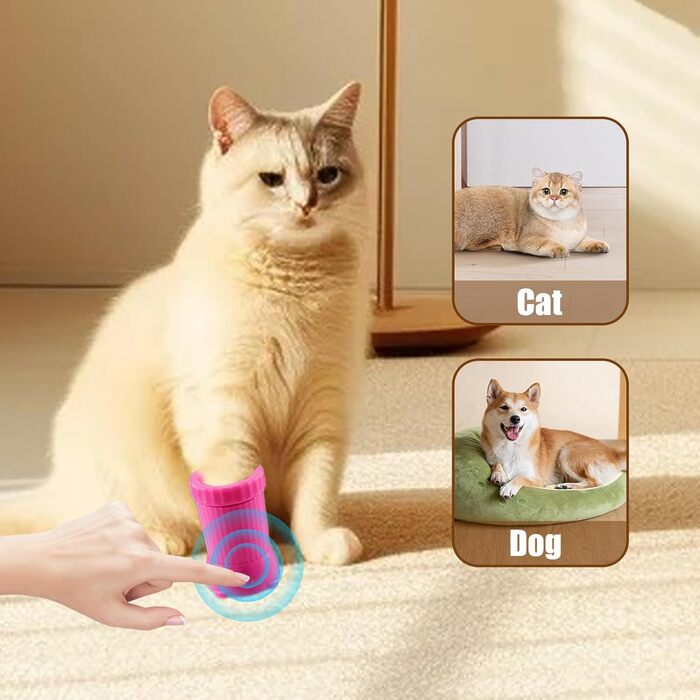 Автоматична мийка для лап собак, розумний пристрій для миття лап домашніх тварин, USB-зарядка, для собак середніх та великих порід, цуценят, кошенят, рожевий колір