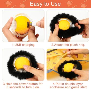 Інтерактивна іграшка для котів: тиха електрична іграшка для дорослих котів, активується рухом, з цвіріканням, ідеально на подарунок (жовта)