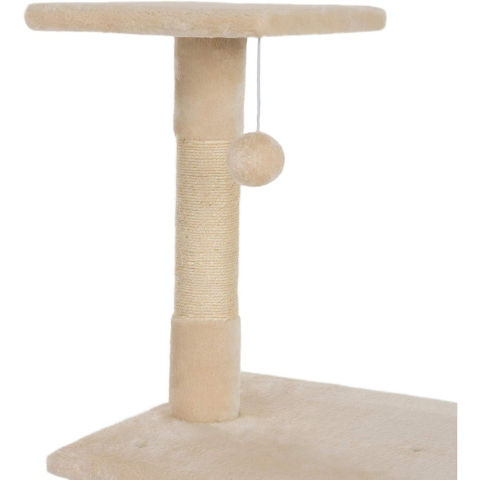 Дряпалка для котів JAMAXX H-90cm з ігровим комплексом, печерею, м'якою платформою та іграшкою (бежевий)