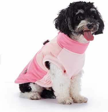 Водонепроникний зимовий пуховик для собак, тепла жилетка для малих та середніх собак, рожевий, розмір S