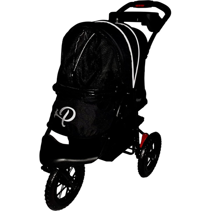 Petique Chinook Schwarz: розкішний візок для собак | Колеса 30 см, EVA, світловідбивачі | До 23 кг
