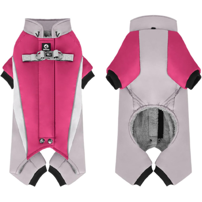 Зимовий теплий пуховик з регульованими лямками та світловідбиваючими смугами, розміри S-L