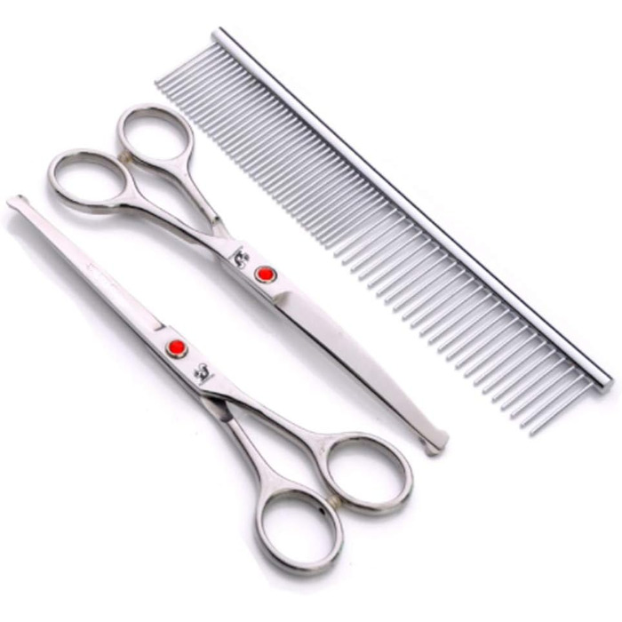 Ножиці для грумінгу собак 6.5 дюймів з безпечними закругленими кінцями, нержавіюча сталь, для професійного грумінгу та домашнього використання, підходять для собак, котів та кроликів