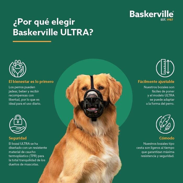 Повідець-намордник Baskerville Ultra №4 для середніх і великих собак, патентований, дозволяє пити, їсти та дихати, запобігає укусам і підбору їжі