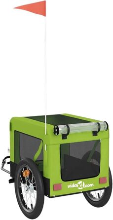 Причіп для велосипеда для собак та котів, зелений та чорний, Oxford-Gewebe та залізо