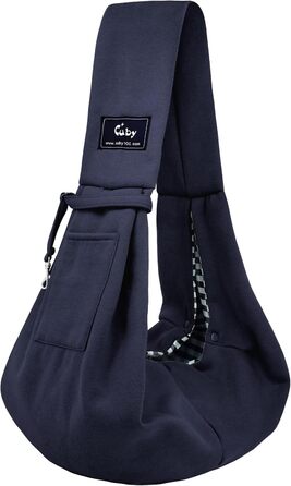 Слінг для собак та котів CUBY - переноска для маленьких тварин, сіра, з підставкою для ніг