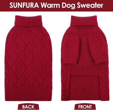 Зимовий светр для великих собак SUNFURA XL, в'язаний одяг для собак, для дівчаток і хлопчиків, теплий светр для Пітбулів, Лабрадорів, осінньо-зимовий пуловер