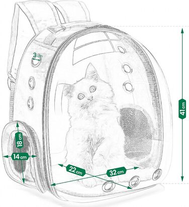 Транспортна сумка для собак та котів JUMI - переноска для котів та собак, рюкзак для собак, аксесуари для котів, туристична сумка, переноска з регульованим ременем, сітка для вентиляції (чорний)