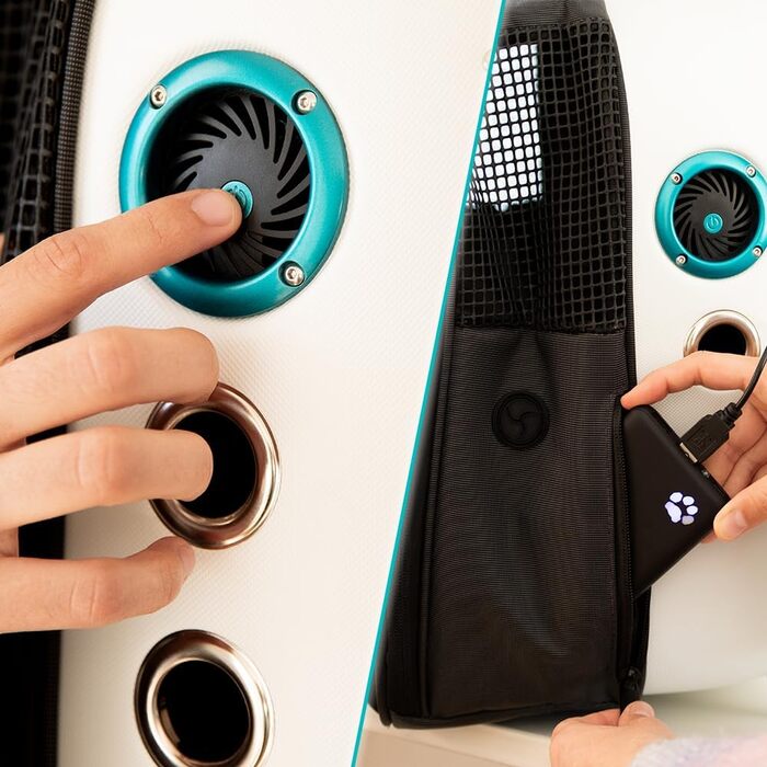 Переносна переноска для котів Cecotec Pumba 1800 з вентилятором, світлом та зручною кишенею