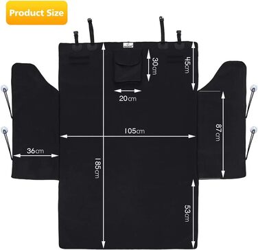 Захист для багажника автомобіля для собак, килимок для багажника, 185x105x45 см, вологостійкий, стійкий до подряпин, захист для салону автомобіля від собак