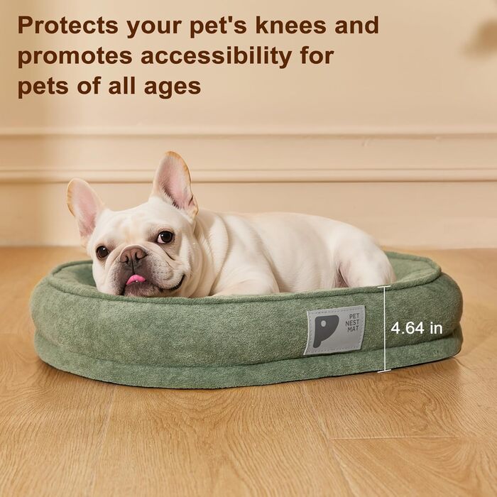 Ортопедичне ліжко для собак маленьких порід, велике (L), зелене Squishmallow, знімний чохол, неслизьке дно, 4 валики для шиї