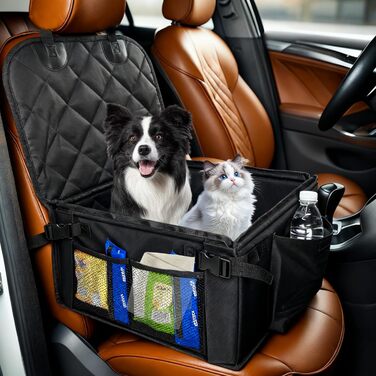 Автокрісло для собак, стабільне, водонепроникне, для маленьких та середніх порід, з посиленими стінками та ременями безпеки