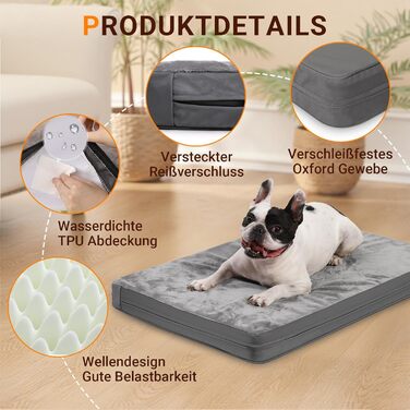 Ортопедичний лежак для собак Grosse Hundesofa: м'який та зручний, еліптичний, водонепроникний, антиковзкий, стійкий до укусів, лежанка для собак, подарунок для любителів тварин (XL-88)