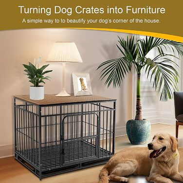 Алюмінієвий накид на переноску для собак, 91.4 см, складана будка, декоративне зберігання, для переносок, колір горіх (тільки накид)