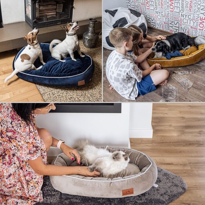 Ортопедичне ліжко для собак середніх порід 95 x 65 см Hazelnut (S 70x50 см, Чорний)