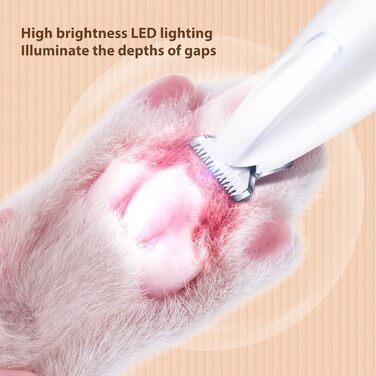 Електричний триммер для догляду за шерстю домашніх тварин з LED-підсвічуванням, тихий бездротовий триммер для котів та собак, перезаряджуваний електричний триммер з функцією безпеки