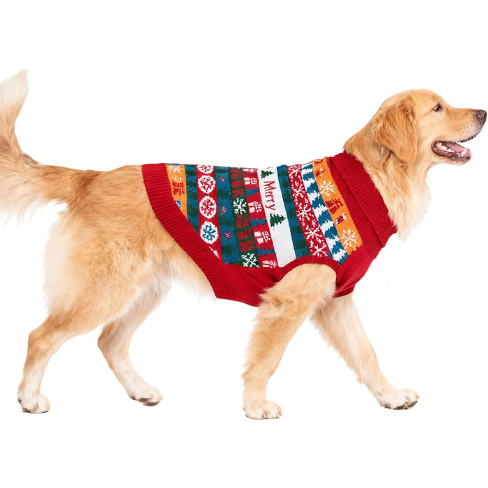 Пуловер для собак EXPAWLORER на Новий рік: теплий, модний, для маленьких, середніх та великих собак, XL X-Large