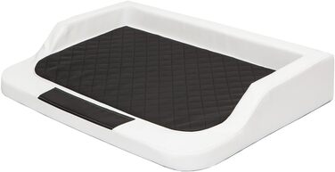 Ортопедичний лежак для собак MEDICO Lux ÖKOLEINEN, 75x50x15 см - лежанка для маленьких, середніх та великих собак, водонепроникна, ергономічна, білий з чорним